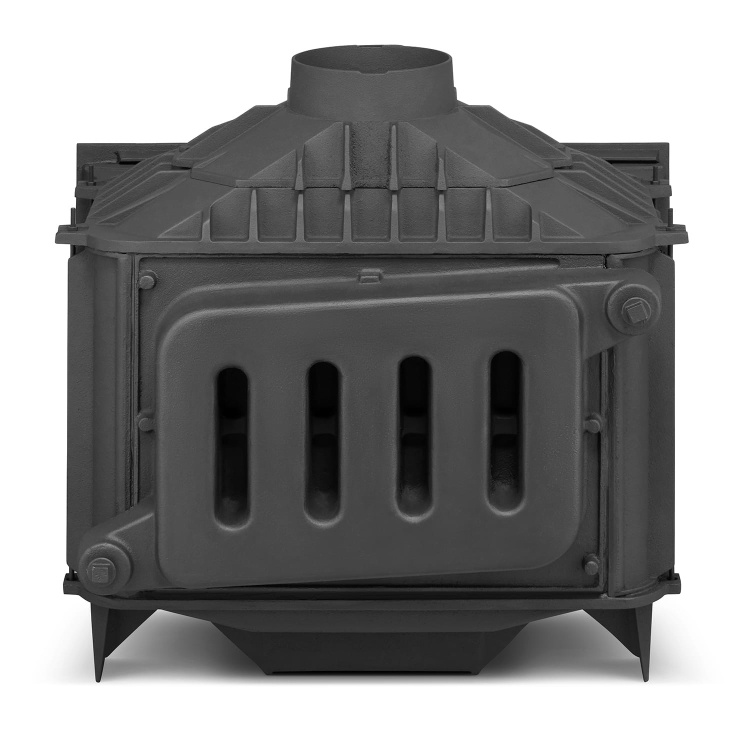 Inbouwhaard met watermantel - CV houtkachel - 16,2 kW - zwart