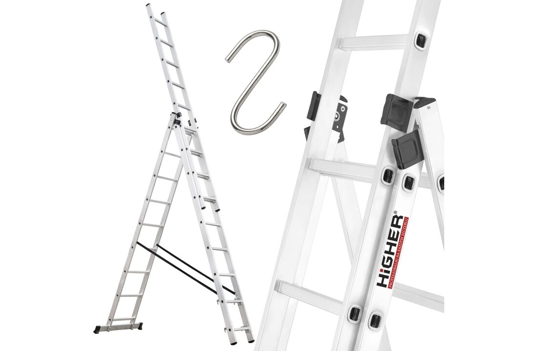 HIGHER Aluminium Multifunctionele Ladder 3x9 - 7.10m - 150kg