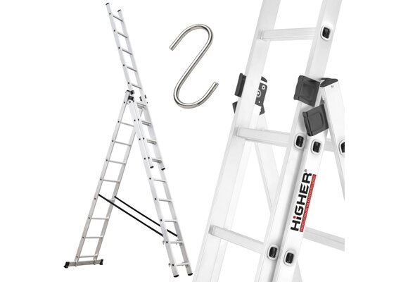 HIGHER Aluminium Multifunctionele Ladder 3x9 - 7.10m - 150kg