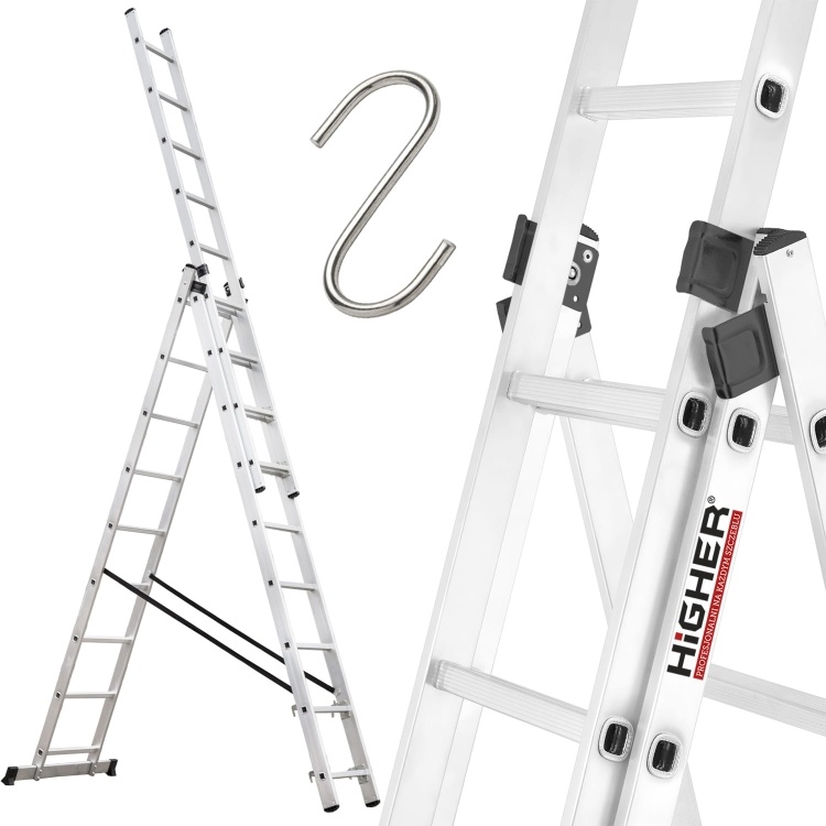 HIGHER Aluminium Multifunctionele Ladder 3x9 - 7.10m - 150kg