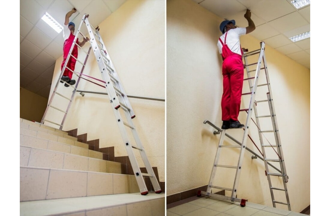 HIGHER Aluminium Multifunctionele Ladder 3x9 - 7.10m - 150kg