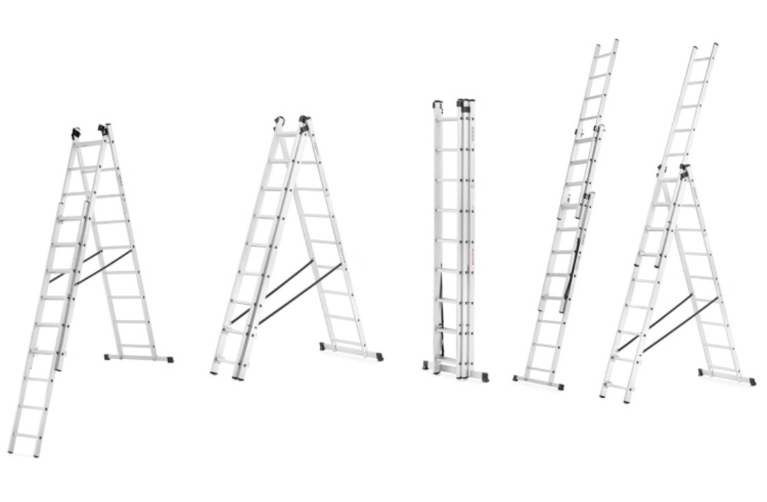 HIGHER Aluminium Multifunctionele Ladder 3x9 - 7.10m - 150kg