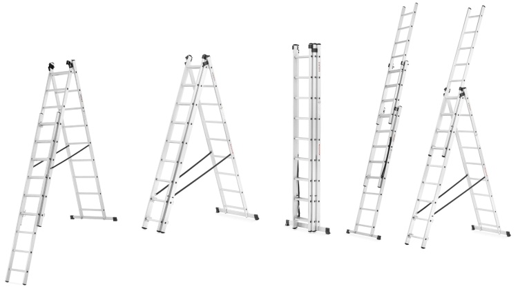 HIGHER Aluminium Multifunctionele Ladder 3x9 - 7.10m - 150kg