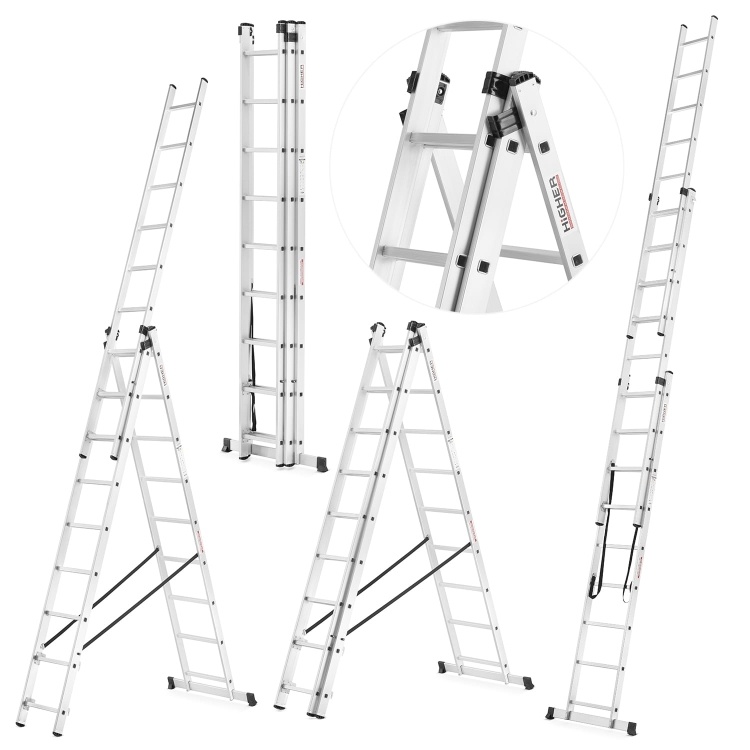 HIGHER Aluminium Multifunctionele Ladder 3x9 - 7.10m - 150kg