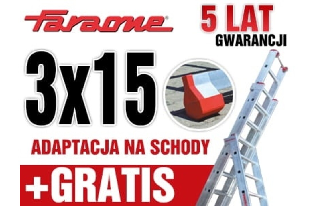 Faraone Aluminium Ladder 3x15 - 12m - Geschikt voor trappen