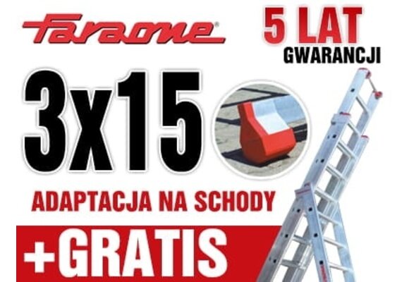 Faraone Aluminium Ladder 3x15 - 12m - Geschikt voor trappen