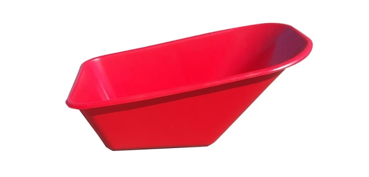 Kruiwagen 150 liter - met 2 wielen - tot 390 kg - zwart/oranje