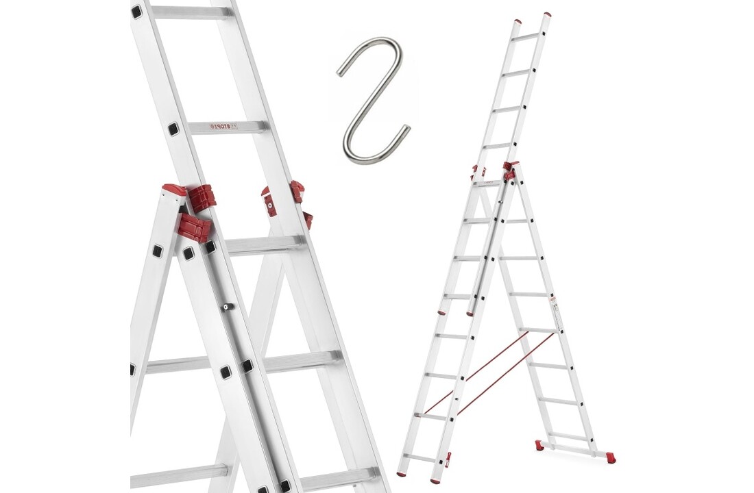 ALOSS Universele Aluminium Ladder 3x8 - 6.45 m