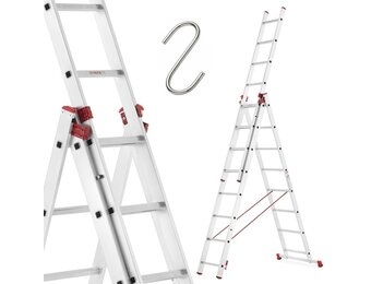 ALOSS Universele Aluminium Ladder 3x8 - 6.45 m