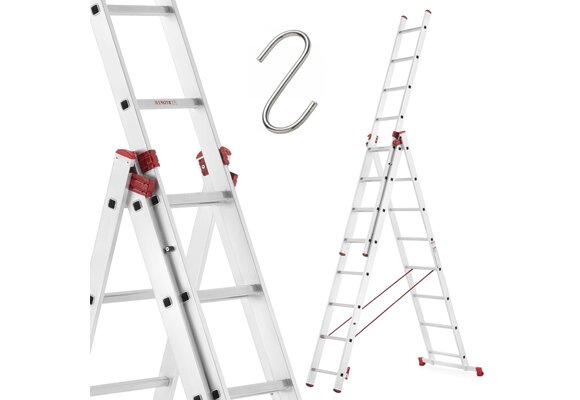 Multifunctionele ladder 3x8 - werkhoogte 5,63 m - aluminium