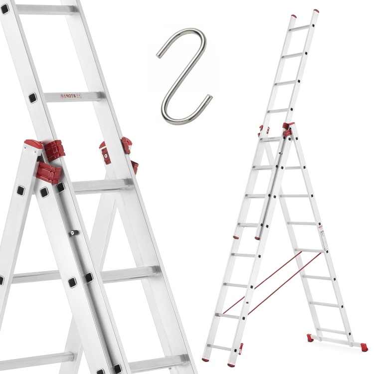 Multifunctionele ladder 3x8 - werkhoogte 5,63 m - aluminium