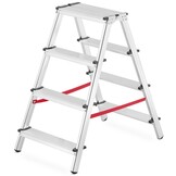 Dubbelzijdige Huishoudladder HIGHER 2x4 treden - 2.85 m werkhoogte