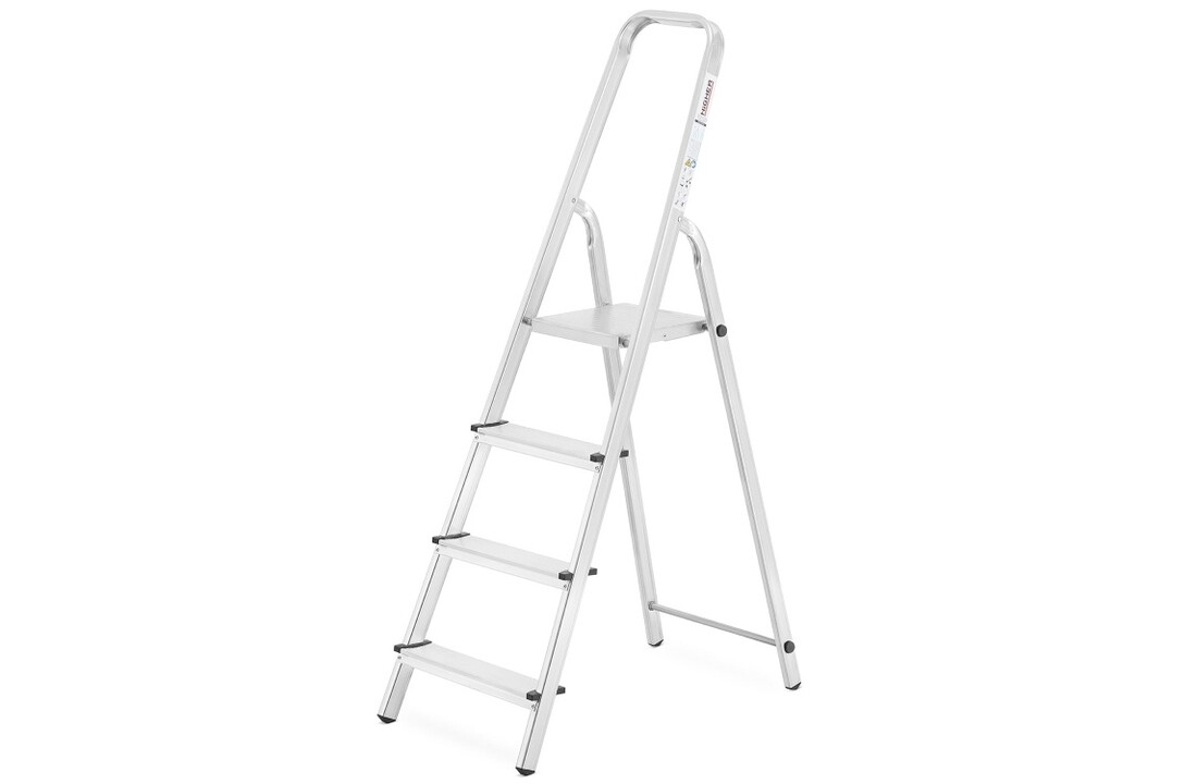 Huishoudladder 4 treden - aluminium - 2.75 m werkhoogte