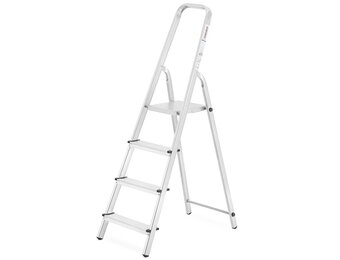 HIGHER Aluminium huishoudladder, 4 treden, 2.75m