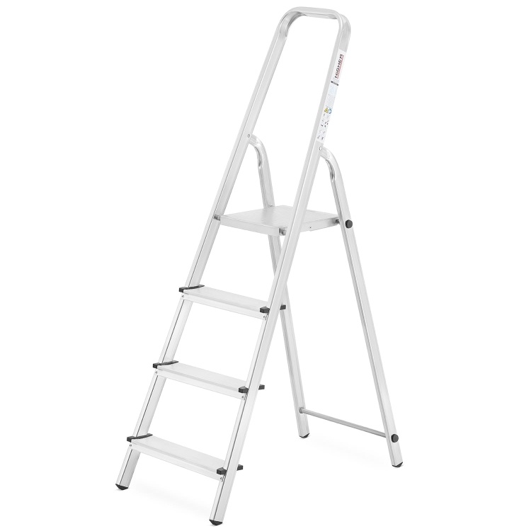 HIGHER Aluminium huishoudladder, 4 treden, 2.75m