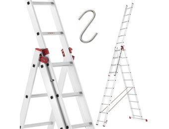 Universele Aluminium Ladder 3x10 HIGHER voor Trappen 7,55m