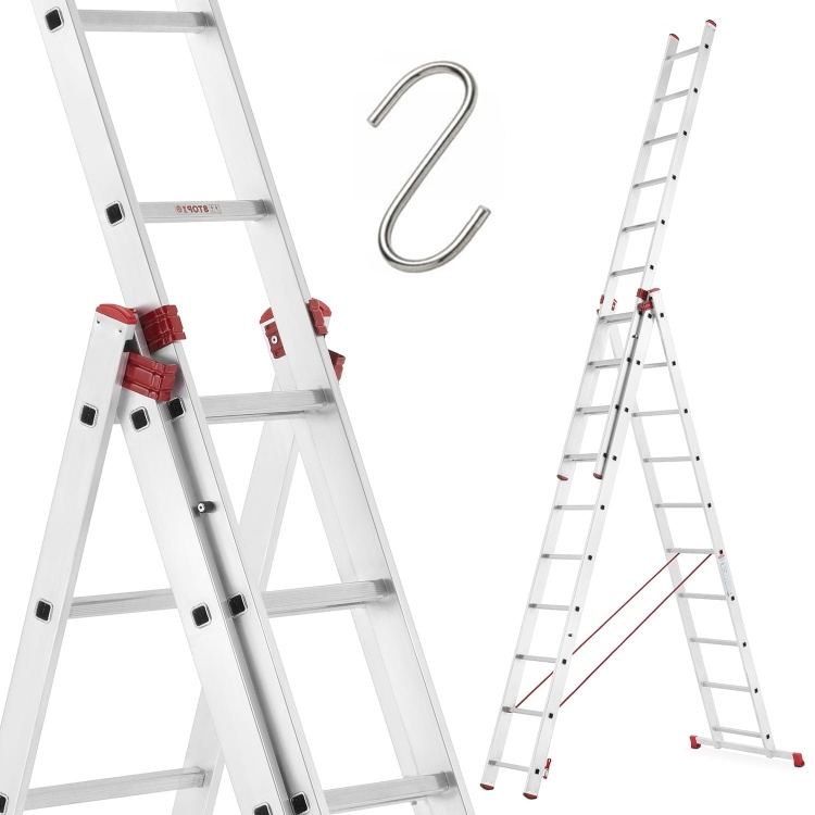 Universele Aluminium Ladder 3x10 HIGHER voor Trappen 7,55m