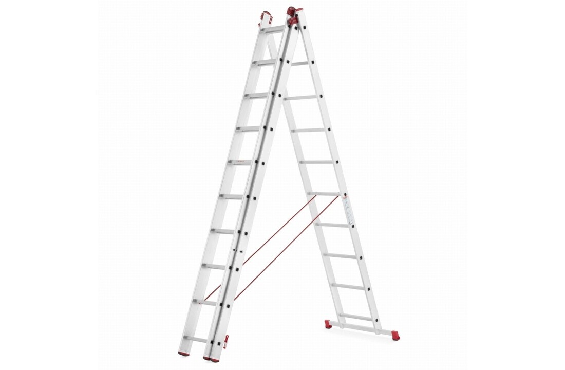 Universele Aluminium Ladder 3x10 HIGHER voor Trappen 7,55m