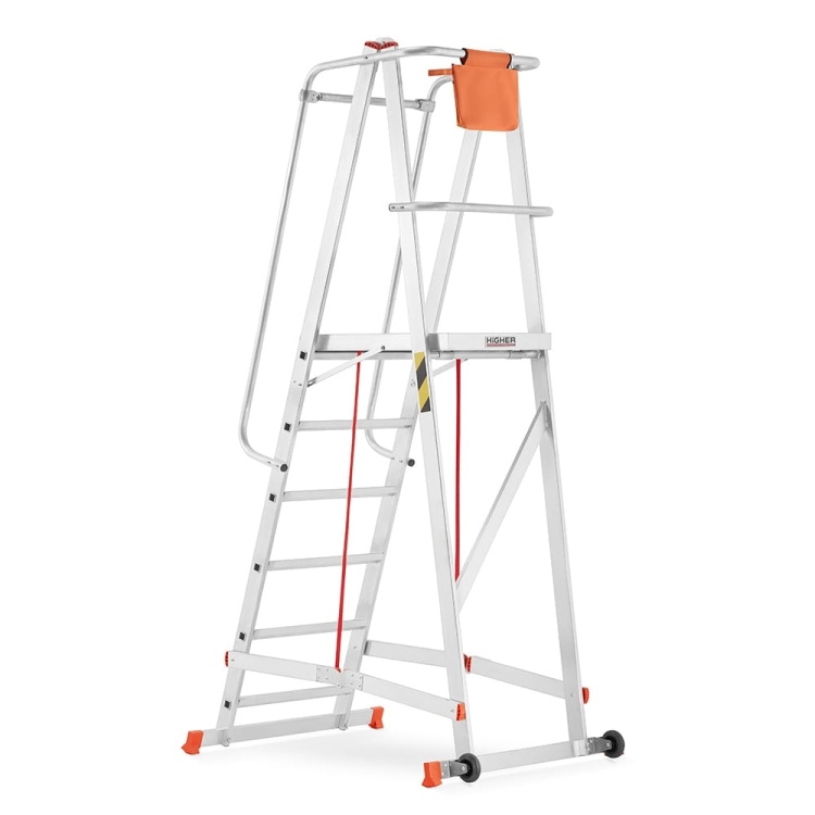 Bordestrap 6 treden – werkhoogte 3,57 m – HIGHER
