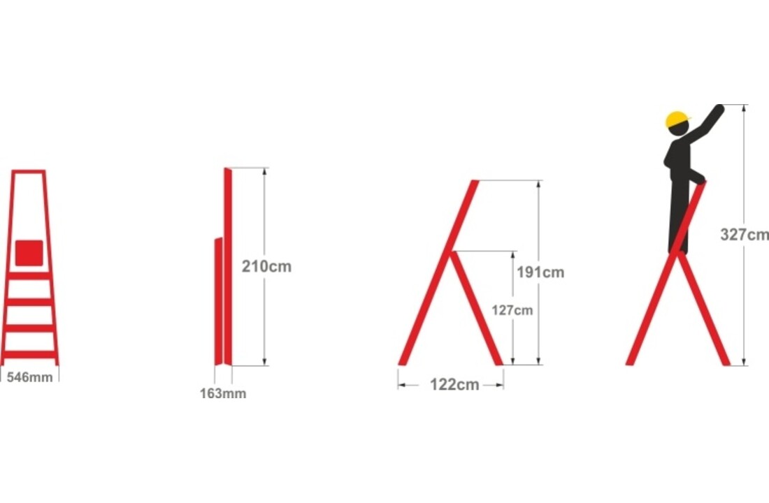ALOSS Werkplatformladder 9306 - Werkhoogte 3,27m