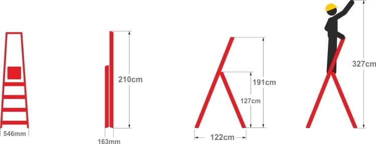 ALOSS Werkplatformladder 9306 - Werkhoogte 3,27m