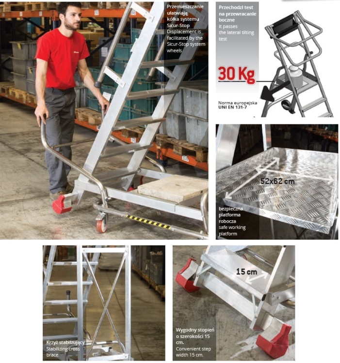 Faraone MF.TS 10-traps magazijnladder - 3,96 m