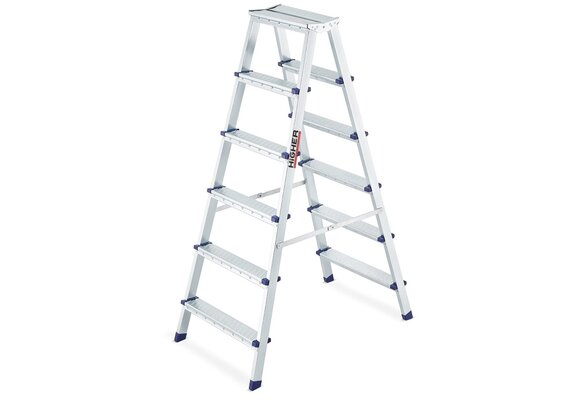 Huishoudtrap - 2x 6 treden - inklapbaar - 3,34 m werkhoogte