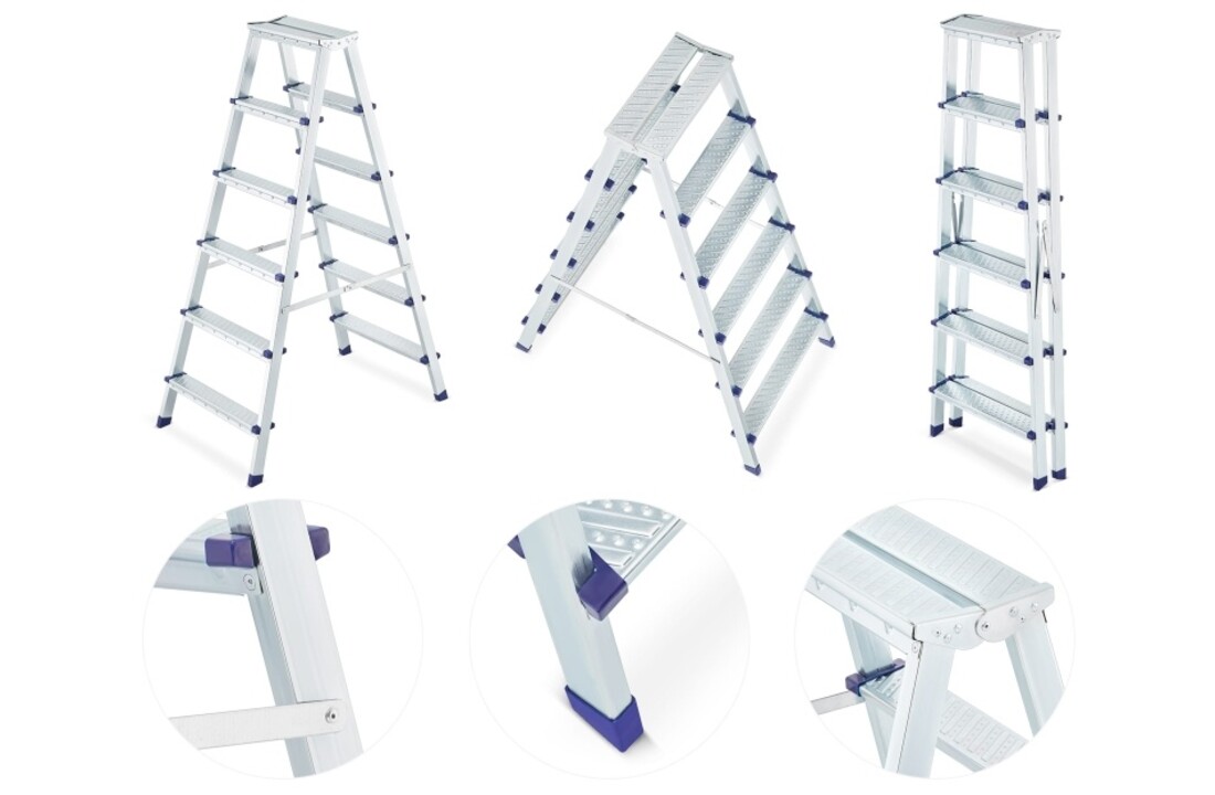 HIGHER Dubbele Huishoudtrap 2x6 Treden - Max 125kg