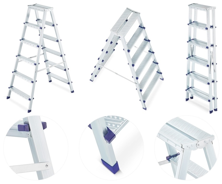 HIGHER Dubbele Huishoudtrap 2x6 Treden - Max 125kg