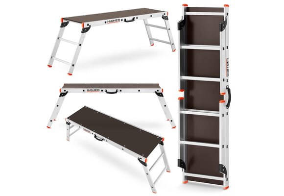 Werkplatform - aluminium - inklapbaar - 2,6 m werkhoogte