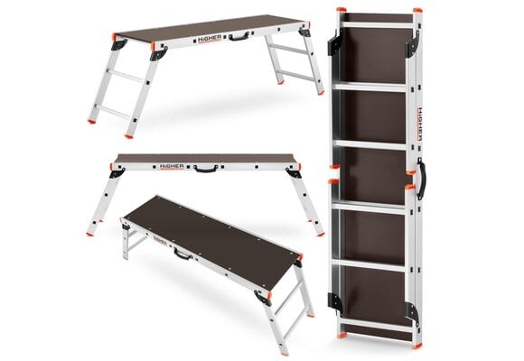 Werkplatform - inklapbaar - 2,6 m werkhoogte - aluminium