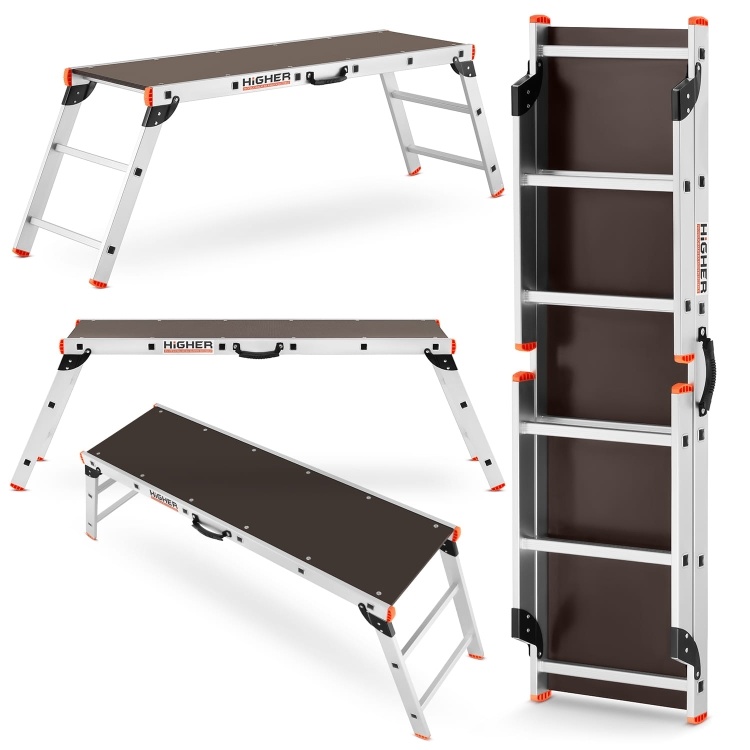 Werkplatform - aluminium - inklapbaar - 2,6 m werkhoogte