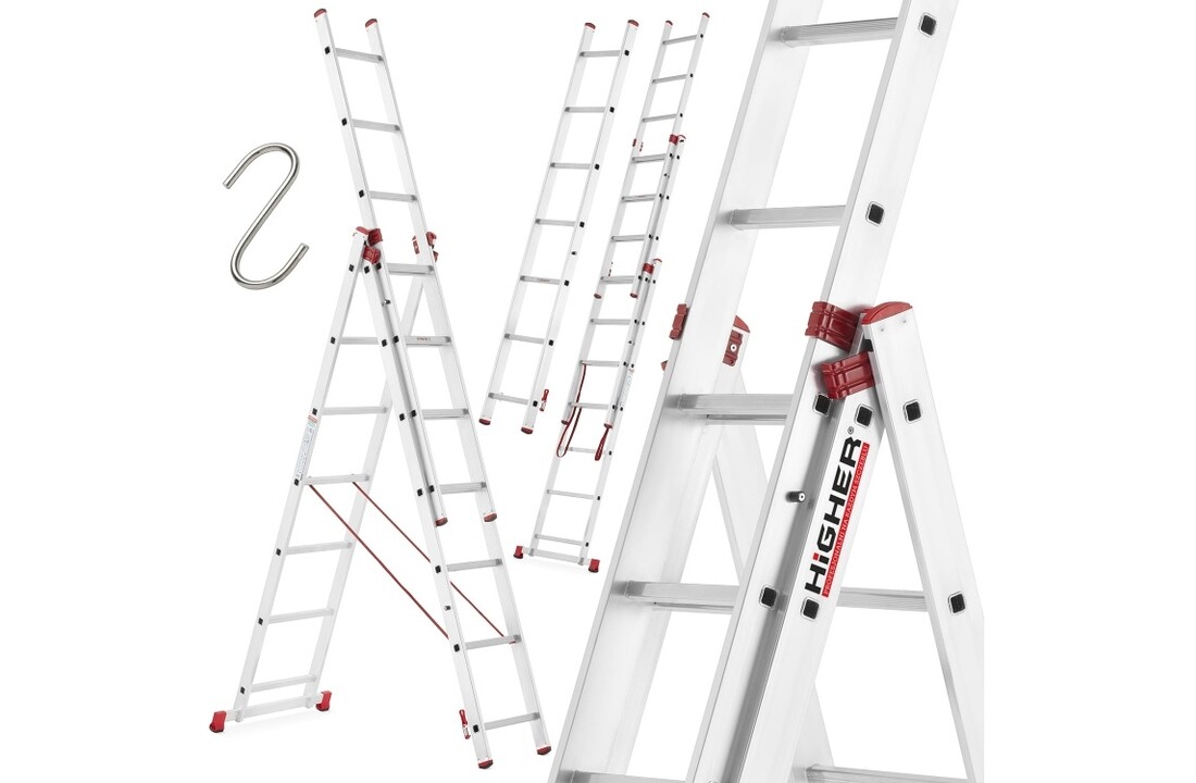 HIGHER Professional Aluminium Ladder 3x7 5.30m