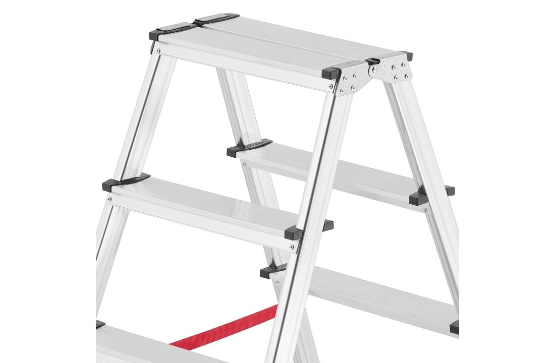Huishoudtrap 2x 8 treden - aluminium - werkhoogte 370 cm