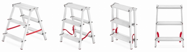 Huishoudtrap 2x 8 treden - aluminium - werkhoogte 370 cm