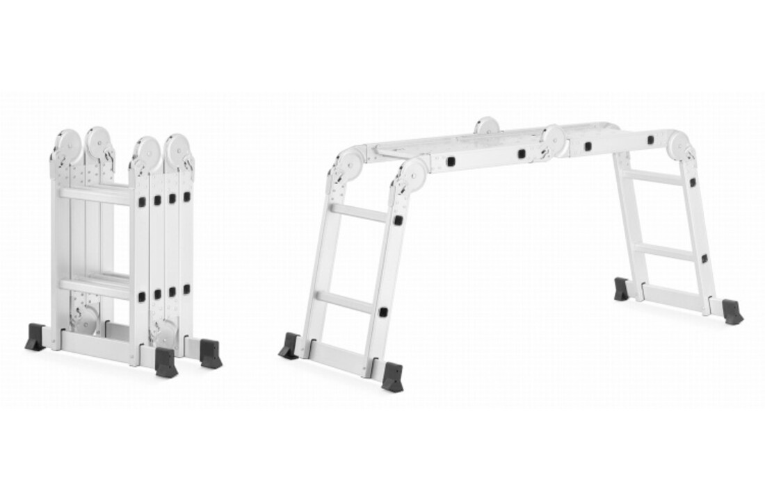 HIGHER Multifunctionele Vouwladder 4x2 met Werkplatform - 150kg