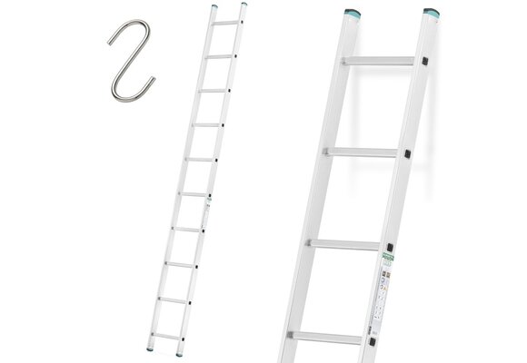 Ladder - 10 treden - 2,84 m - werkhoogte 4,30 m - aluminium
