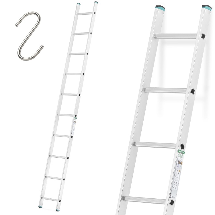 Ladder - 10 treden - 2,84 m - werkhoogte 4,30 m - aluminium
