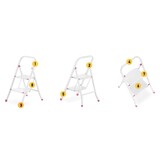 HIGHER 2-treden opvouwbare huisladder - wit/roze