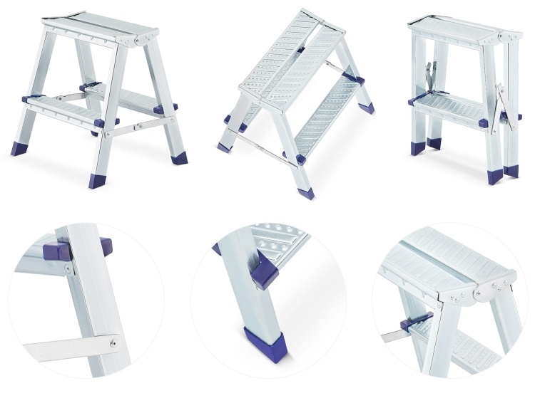 HIGHER huishoudladder tweezijdig 2x2 - Max 125 kg