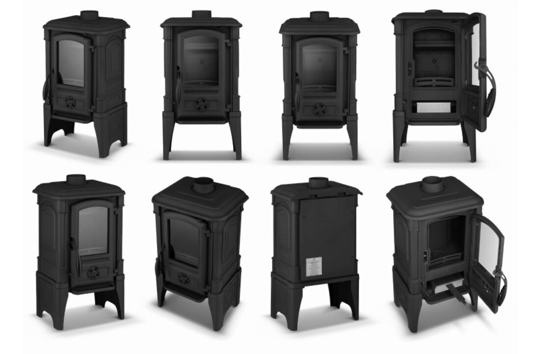 Houtkachel - gietijzer - 8,4 kW - FERGUSS ZEUS - zwart