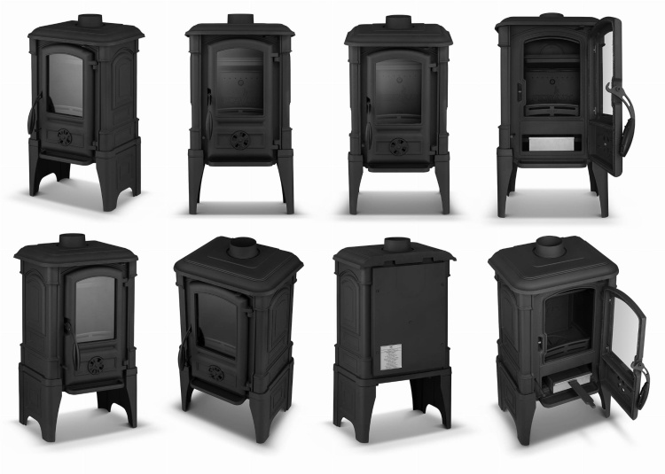 Houtkachel Ferguss A / Zeus 8,4 kW - Zwart Gietijzer