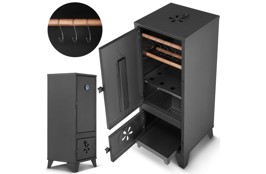 Rookoven 2-in-1  & grill staal - zwart - HIGHER