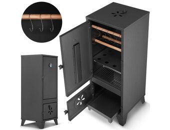 HIGHER Wędzarnia ogrodowa 2w1: grill en roken - staal