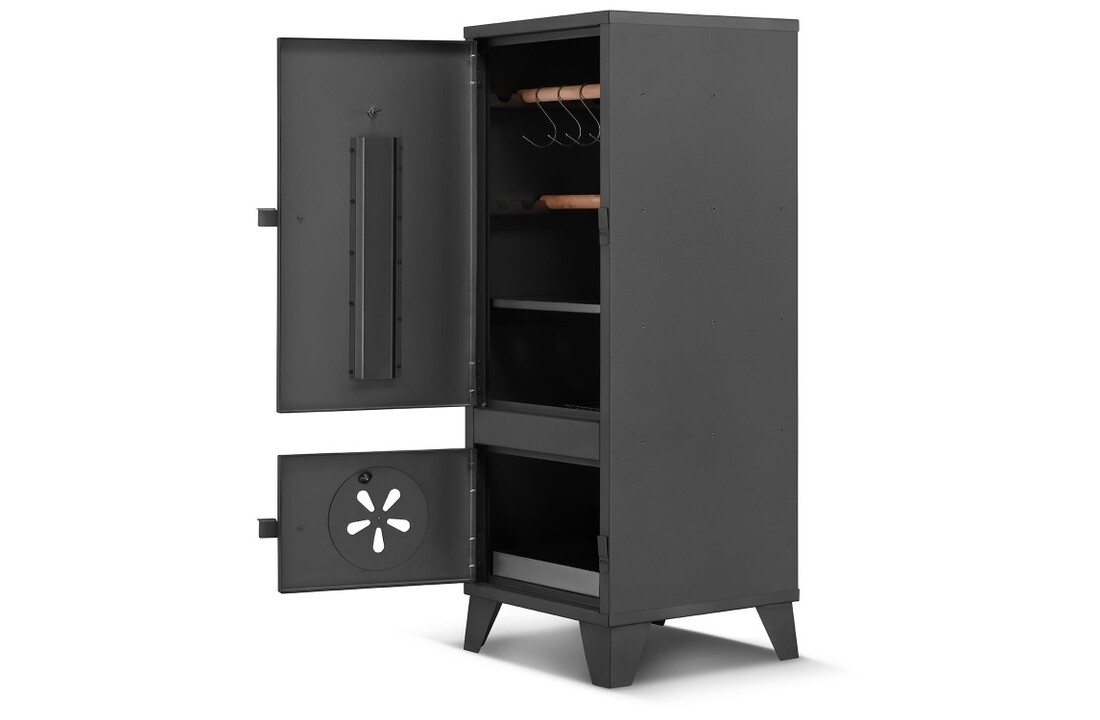 HIGHER Wędzarnia ogrodowa 2w1: grill en roken - staal