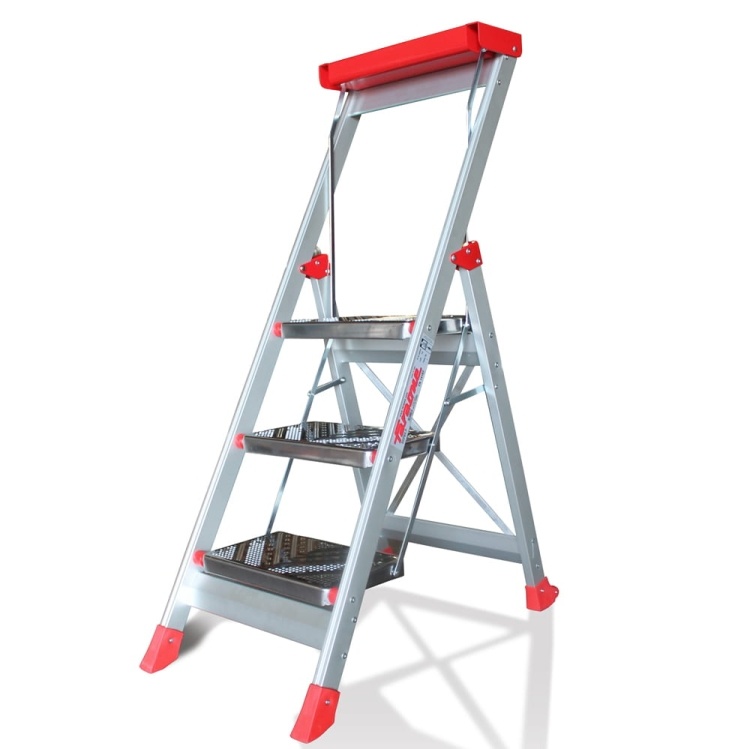 Magazijntrap - 3 treden - aluminium - 2,73 m werkhoogte