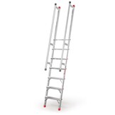 Trapladder met leuningen - 4,5 m werkhoogte - aluminium