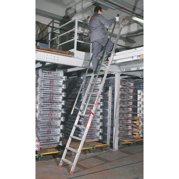 Trapladder met leuningen - 4,5 m werkhoogte - aluminium