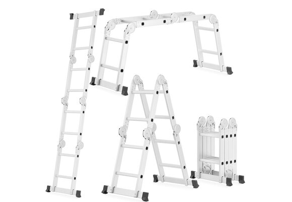 Vouwladder - 4x2 treden - 350 cm werkhoogte - aluminium