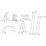 Vouwladder - 4x2 treden - 350 cm werkhoogte - aluminium
